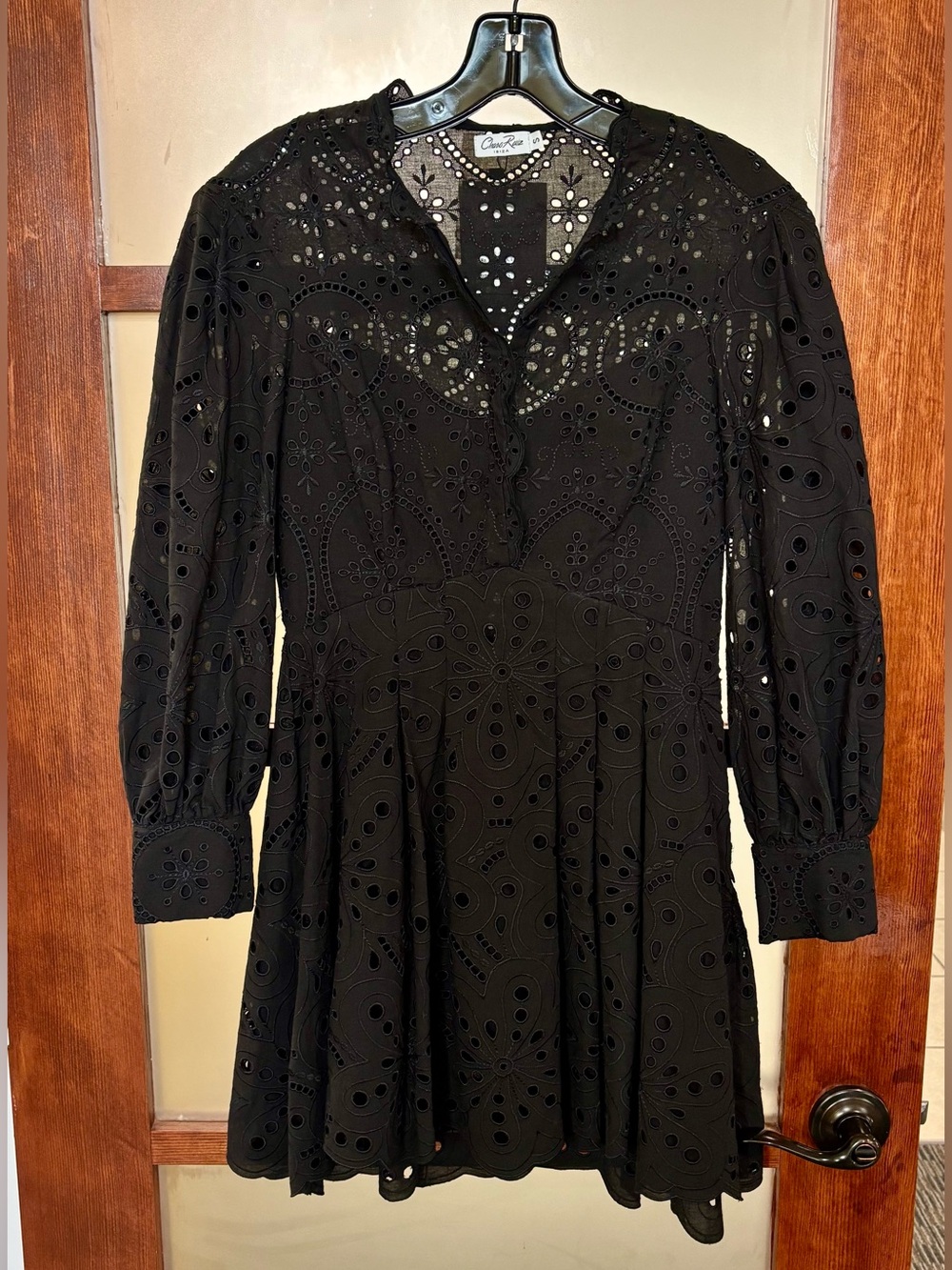 Charo Ruiz Black Eyelet Mini Dress